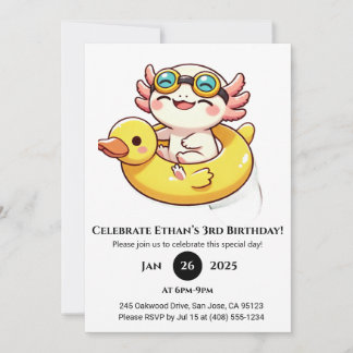 Zwemmen Axolotl Fun Verjaardag Kaart