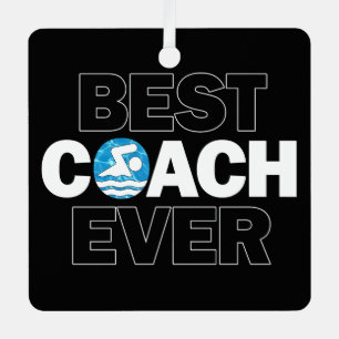 Zwemmen Beste coach Ooit Zwemmen en Duiken Kerstmi Metalen Ornament