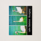 Zwemmen bij het Balatonmeer - triptych Legpuzzel (Verticaal)