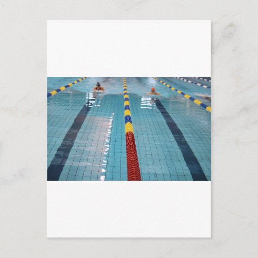 zwemmen briefkaart (Voorkant)