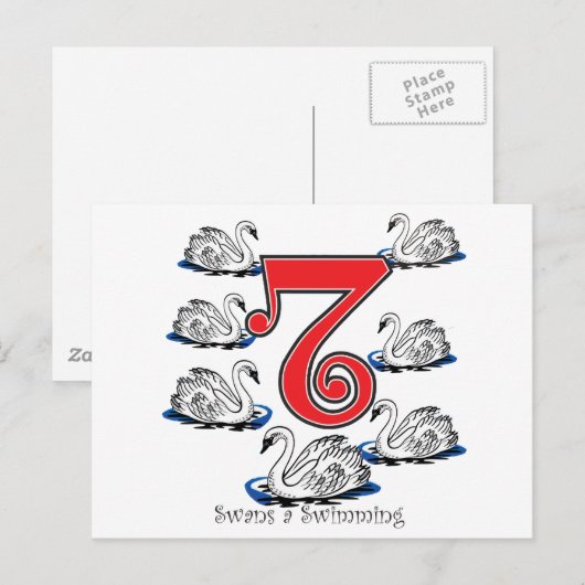 Zwemmen Briefkaart (Voorkant / Achterkant)