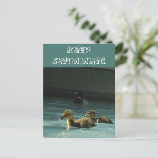 Zwemmen Briefkaart (Staand voorkant)