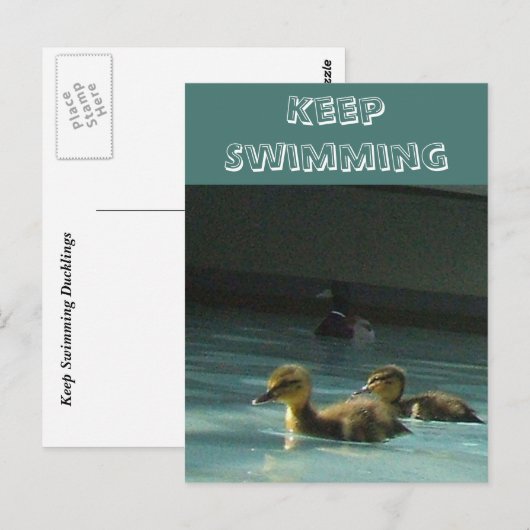 Zwemmen Briefkaart (Voorkant / Achterkant)
