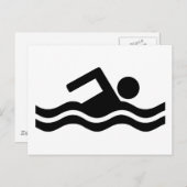 Zwemmen Briefkaart (Voorkant / Achterkant)