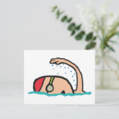 Zwemmen Briefkaart (Staand voorkant)