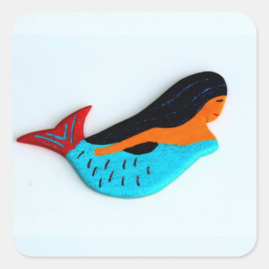 Zwemmen Brunette Zeemeermin sticker (Voorkant)