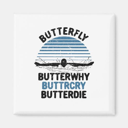 Zwemmen - Butterfly ButterWhy Magneet (Voorkant)