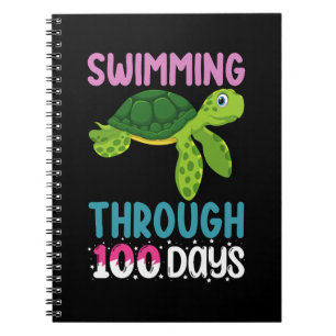 Zwemmen door 100 dagen schildpad notitieboek