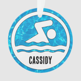 Zwemmen Duiken Zwemmer Aangepaste Naam Tekst Kerst Ornament