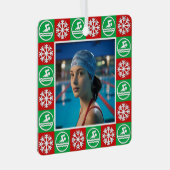 Zwemmen Duiken Zwemmer Custom Foto Kerstmis Metalen Ornament (Voorkant Rechts)
