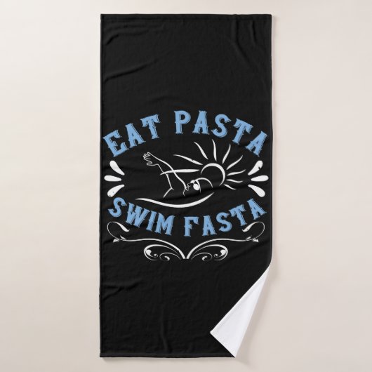 Zwemmen - Eat Pasta Swim Fasta Badhanddoek (Badhanddoek)