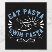 Zwemmen - Eat Pasta Swim Fasta Wijn Etiket (Enkel label)
