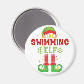 Zwemmen Elf Familie Matching Group Kerstparty Magneet (Voorkant / Achterkant)