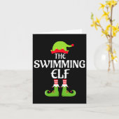 Zwemmen Elf Matching Familie Kerst van de Groep Kaart (Gele Bloem)