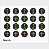Zwemmen Elf Matching Familie Kerst van de Groep Ronde Sticker (Vel)