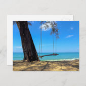 Zwemmen en bomen op de zand briefkaart (Voorkant / Achterkant)