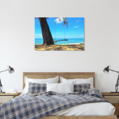 Zwemmen en bomen op de zand canvas afdruk (Insitu (Slaapkamer))