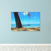 Zwemmen en bomen op de zand canvas afdruk (Insitu (Houten vloer))