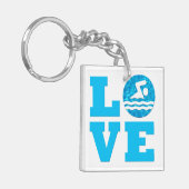 Zwemmen en duiken van zwembad sleutelhanger (Voorkant Links)