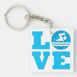 Zwemmen en duiken van zwembad sleutelhanger