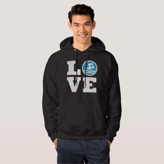 Zwemmen en duiken van zwemmen en zwemmen hoodie (Voorkant volledig)