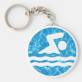 Zwemmen en duwen van het zwemblam-waterzwembad sleutelhanger