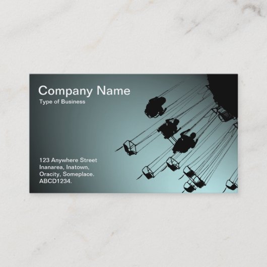 Zwemmen en ringbandjes - Bleek blauw met spotlicht Visitekaartje (Voorkant)