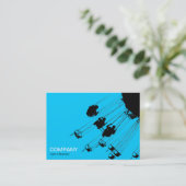 Zwemmen en Roundabouts v3 - Sky Blue Visitekaartje (Staand voorkant)