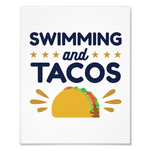 Zwemmen en Tacos Swimmer Taco Lover Foto Afdruk (Voorkant)