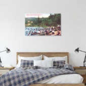 Zwemmen en vangen op de Russische rivier Canvas Afdruk (Insitu (Slaapkamer))