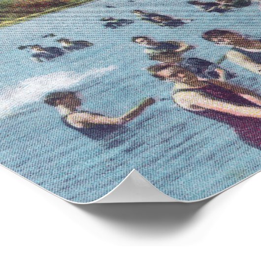 Zwemmen en vangen op de Russische rivier Poster (Hoek)