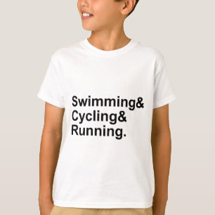 Zwemmen Fietsen Lopen   3 Onderdelen van Triatlon T-shirt