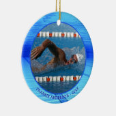 Zwemmen Foto gepersonaliseerde keepomwille Keramisch Ornament (Rechts)