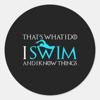 Zwemmen Grappige Sport Citaat Zwemmers Cadeau Ronde Sticker
