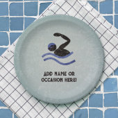 Zwemmen Guy met Metal look mannelijk feest thema Papieren Bordje