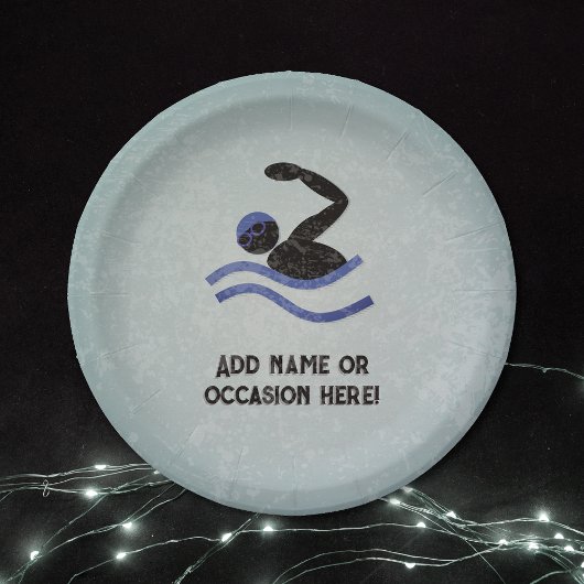 Zwemmen Guy met Metal look mannelijk feest thema Papieren Bordje