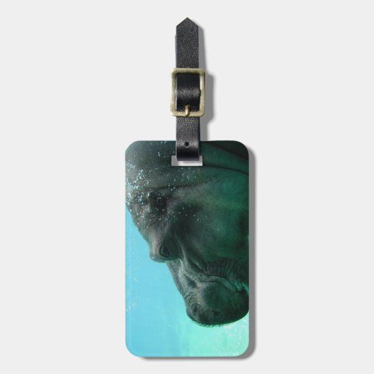 Zwemmen Hippo Bagagelabel (Voorkant verticaal)