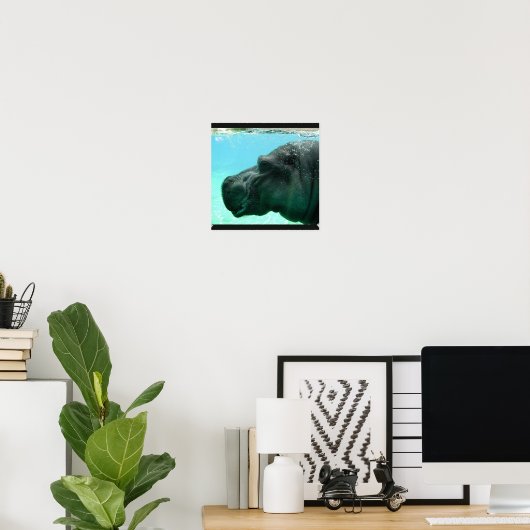 Zwemmen Hippo Poster (Thuiskantoor)