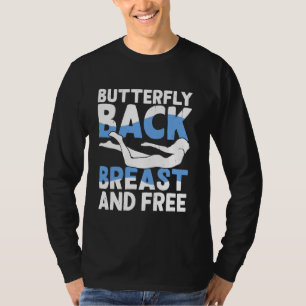 Zwemmen houdt van vlinder terug en borst vrij t-shirt