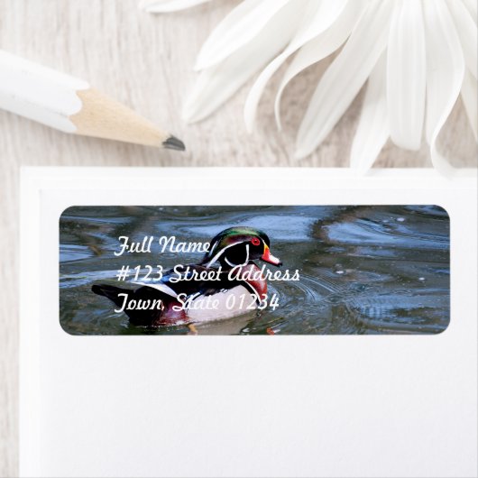 Zwemmen Houten Eend Etiket (Insitu)