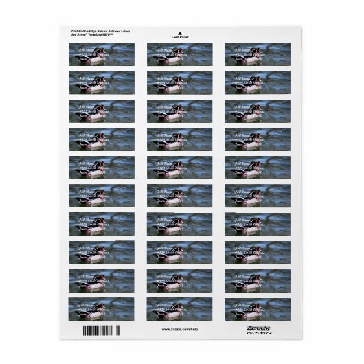 Zwemmen Houten Eend Etiket (Full Sheet)