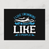 Zwemmen - Ik hou van zwemmen en 3 mensen Briefkaart (Voorkant)