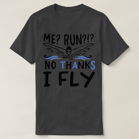 Zwemmen Ik vlieg T-shirt (Design voorkant)