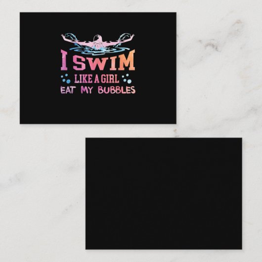 Zwemmen - ik zwom als een meisje informatiekaartje (Voorkant / Achterkant)
