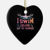 Zwemmen - ik zwom als een meisje keramisch ornament (Rechts)