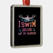 Zwemmen - ik zwom als een meisje metalen ornament (Rechts)
