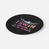 Zwemmen - ik zwom als een meisje papieren bordje (Gekanteld)