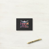 Zwemmen - ik zwom als een meisje post-it® notes (Op bureau)