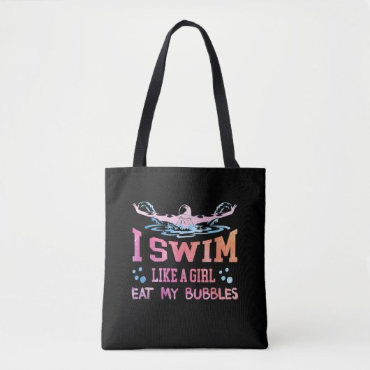 Zwemmen - ik zwom als een meisje tote bag (Voorkant)