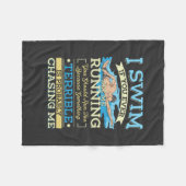 Zwemmen - Ik zwom Fleece Deken (Voorkant (Horizontaal))